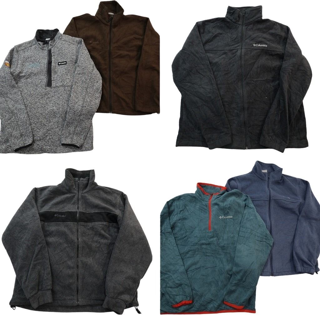 古着卸 まとめ売り コロンビア フリース MIX セット メンズ M スタンドカラー ハーフジップ フルジップ 古着 ND 2713