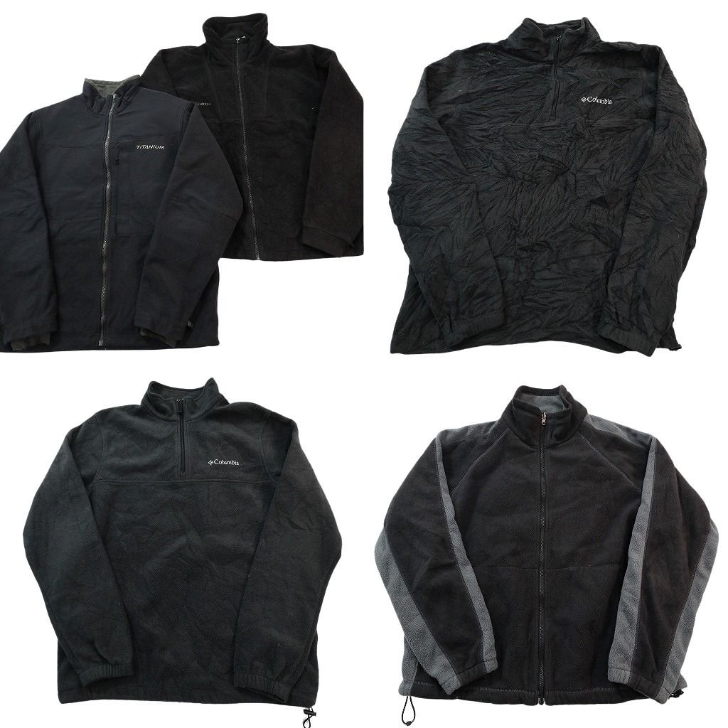 古着卸 まとめ売り コロンビア 黒ベース フリース セット メンズ M |L ハーフジップ バイカラー ワンポイント 古着 ND 2662