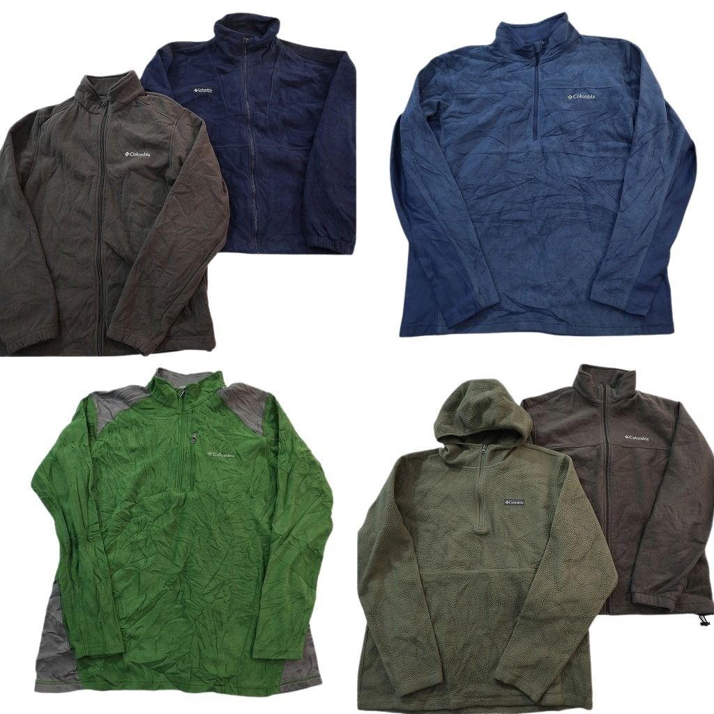 古着卸 まとめ売り コロンビア フリース セット メンズ L フルジップ フーディー バイカラー ワンポイント 古着 ND 2700