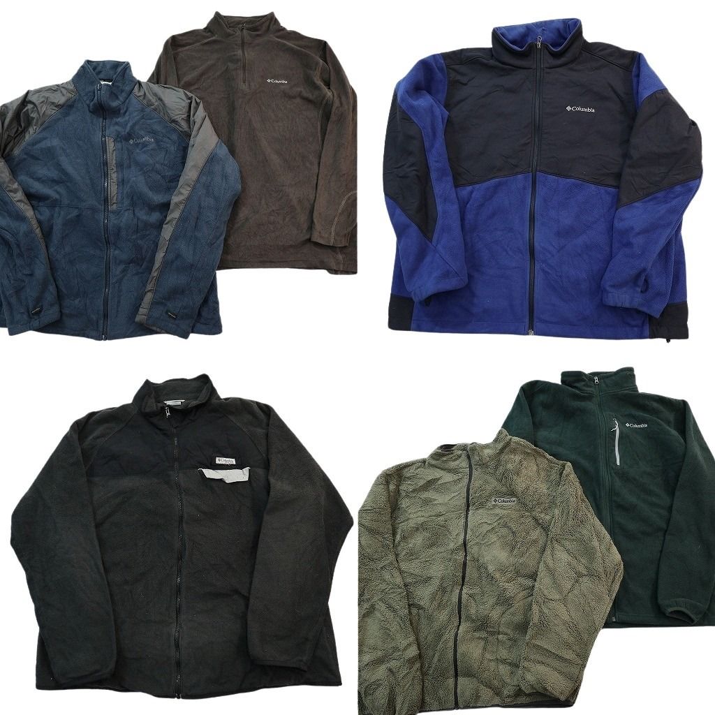 古着卸 まとめ売り コロンビア フリース セット メンズ 2 XL バイカラー ハーフジップ スタンドカラー 古着 ND 2696