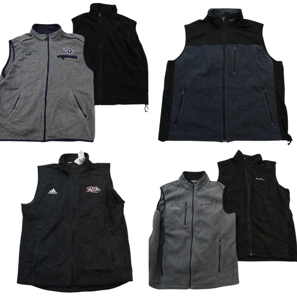 古着卸 ブランドMIX フリース ベスト セット メンズ XL プーマ ティンバーランド アディダス エディーバウアー 古着 ND 2691