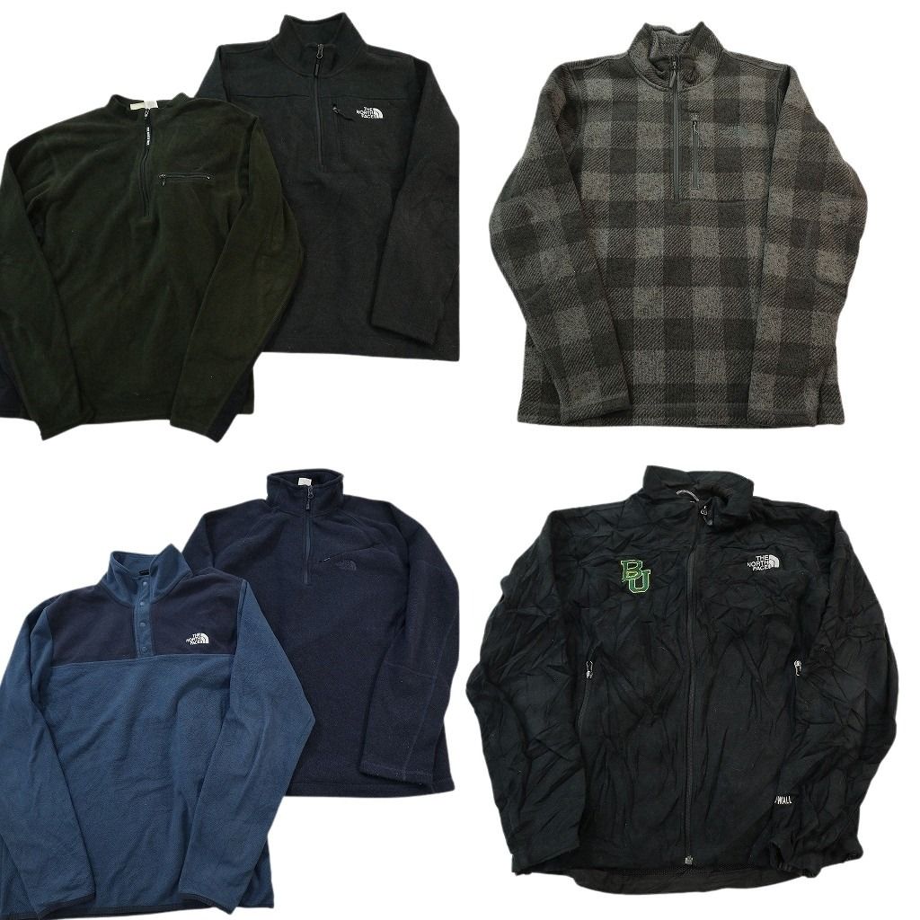 古着卸 まとめ売り ノースフェイス フリース セット メンズ M ハーフスナップ チェック スタンドカラー 古着 ND 2740