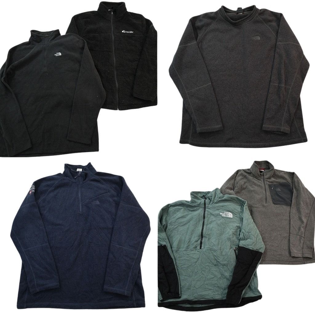 古着卸 まとめ売り ノースフェイス フリース セット メンズ XL ハーフジップ フルジップ クルーネック ブラック 古着 ND 2734