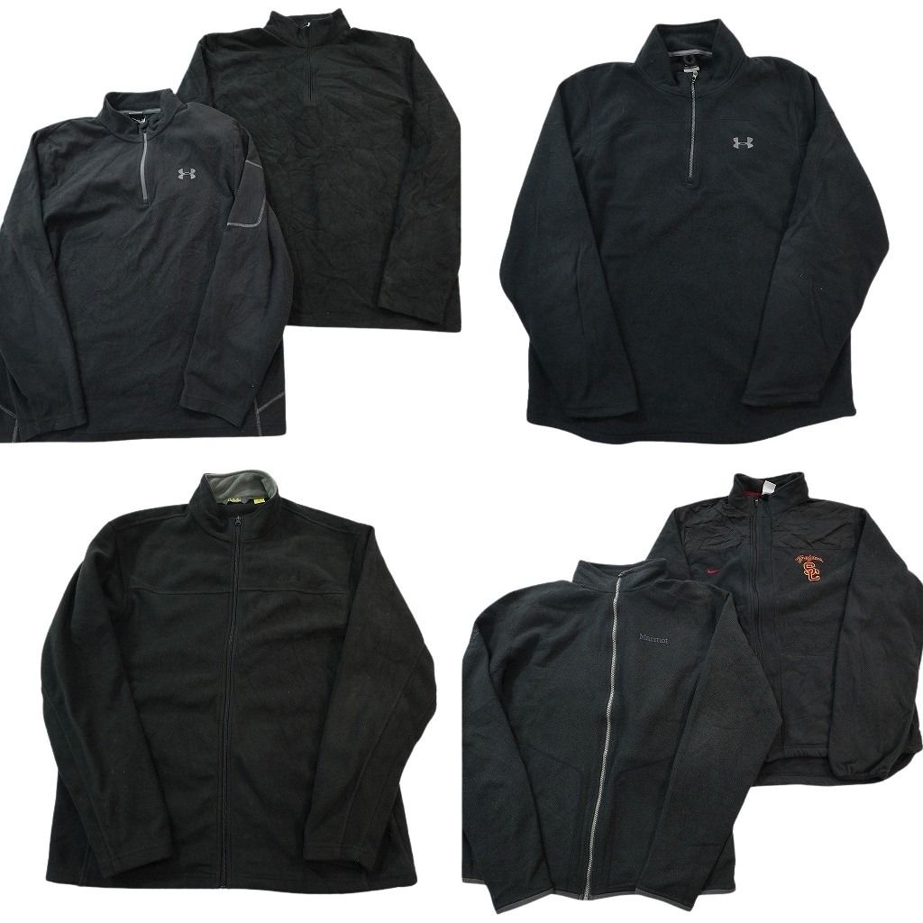 古着卸 まとめ売り 黒ベース ブランドMIX フリース セット メンズ XL マーモット アンダーアーマー ナイキ 古着 ND 2751