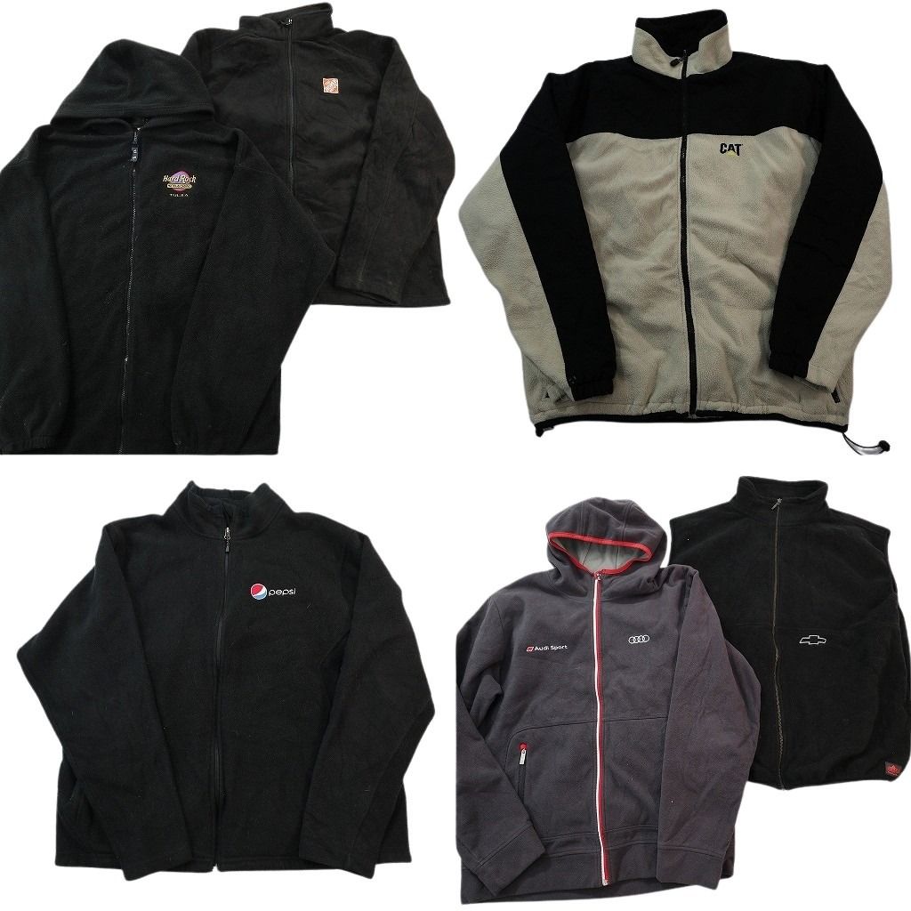 古着卸 まとめ売り 企業系 フリース セット メンズ XL |2 キャタピラー ハードロックカフェ ホームデポ ペプシ 古着 ND 2746