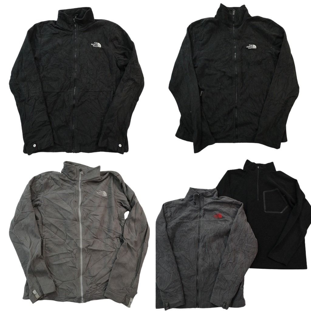 古着卸 まとめ売り ノースフェイス フリース セット メンズ S |M ブラック スタンドカラー フルジップ 古着 ND 2773