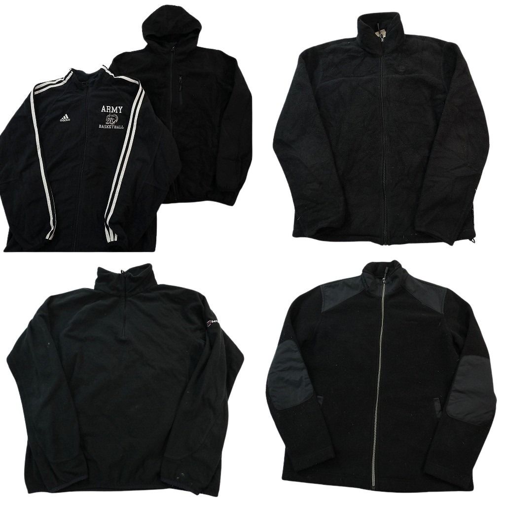 古着卸 まとめ売り 黒ベース ブランドMIX フリース セット メンズ XS |S リーボック アディダス カルバンクライン 古着 ND 2770