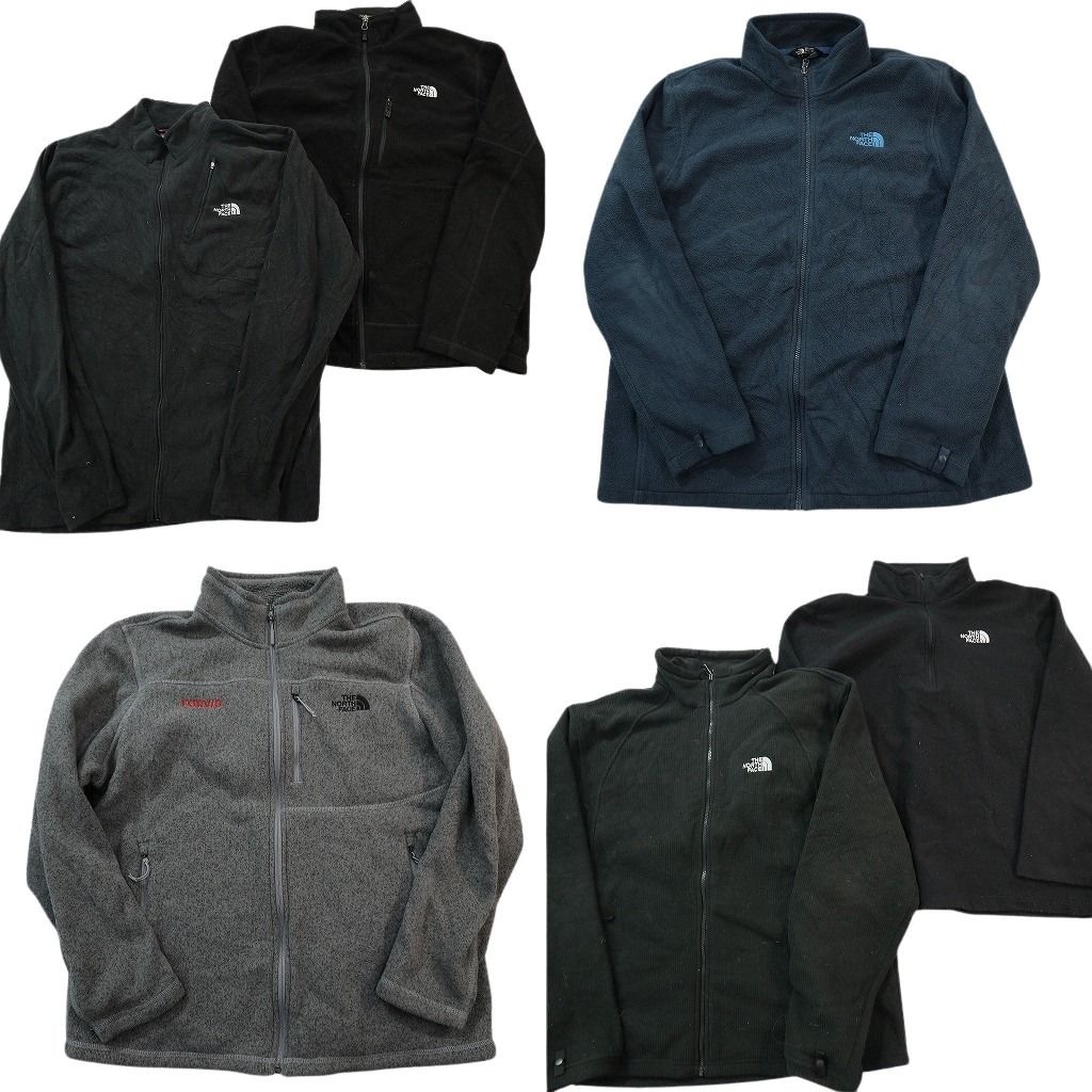 古着卸 まとめ売り ノースフェイス フリース セット メンズ XL フルジップ ハーフジップ ブラック 古着 ND 2764