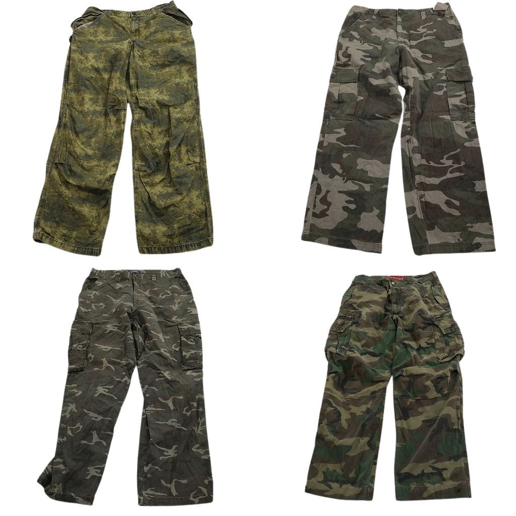 古着卸 まとめ売り 迷彩柄 パンツ セット メンズ L |34 |36 カーゴパンツ ストレート 古着 ND 2800
