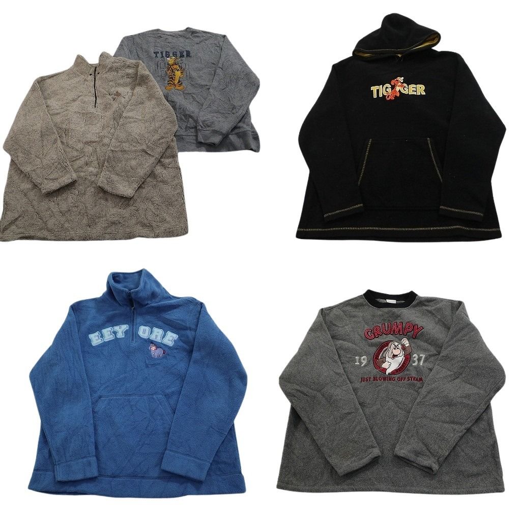 古着卸 まとめ売り キャラクター フリース セット メンズ L |XL ディズニー ミッキー ティガー イーヨー 古着 ND 2787
