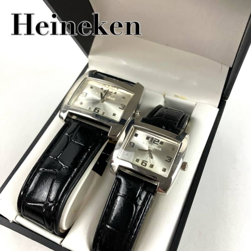 不動品 Heineken ハイネケン 腕時計 ペアウォッチ アナログ スクエア 