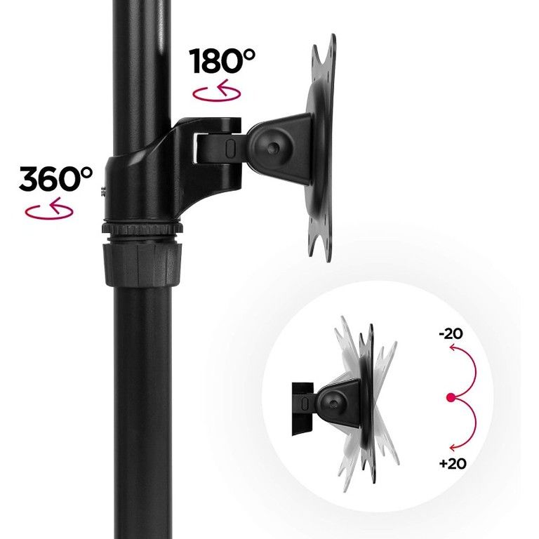 360回転＆角度調整】VESA規格対応 モニターアーム ヘッド 75/100mm