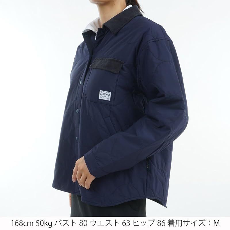 ピン アパレル レディース 中綿 フルジップブルゾン ストレッチ | ゴルフ アウター 622-4220004 120_ネイビー L