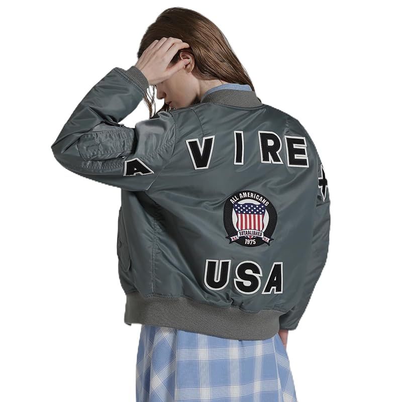 アヴィレックス 50 th Anniversary MA-1 BIG LOGO シグネチャー ビッグロゴ レディース S 401 セージ 783-5952601