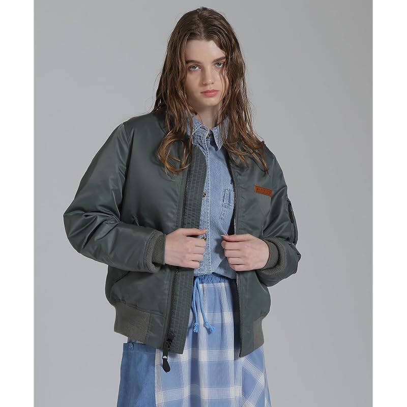 アヴィレックス 50 th Anniversary MA-1 BIG LOGO シグネチャー ビッグロゴ レディース S 401 セージ 783-5952601