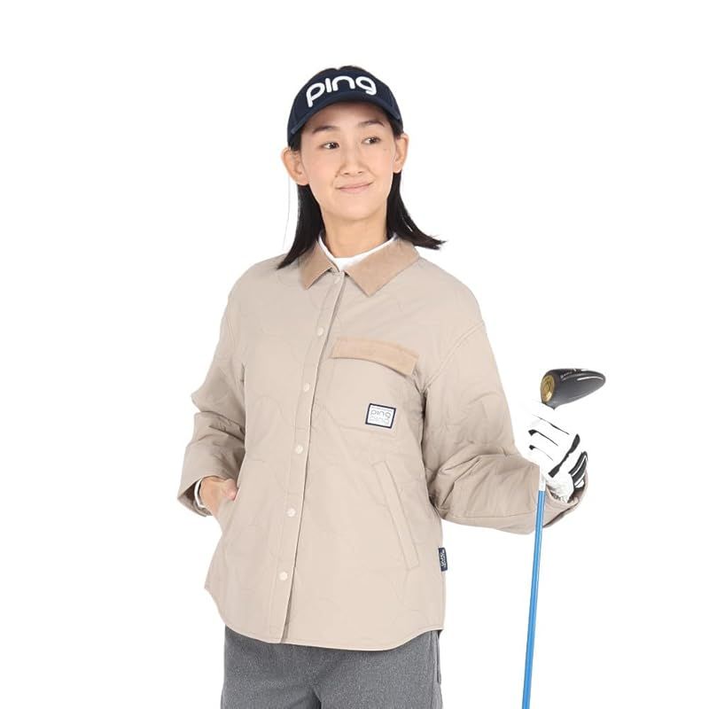ピン アパレル レディース 中綿 フルジップブルゾン ストレッチ | ゴルフ アウター 622-4220004 040_ベージュ M