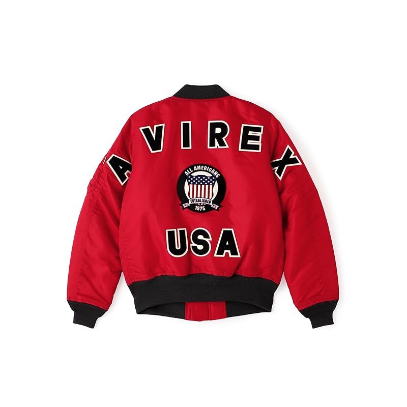  Avirex アヴィレックス 50 th Anniversary MA-1 BIG LOGO シグネチャー ビッグロゴ レディース M 100 レッド 783-5952601 コート ジャケット ファッション
