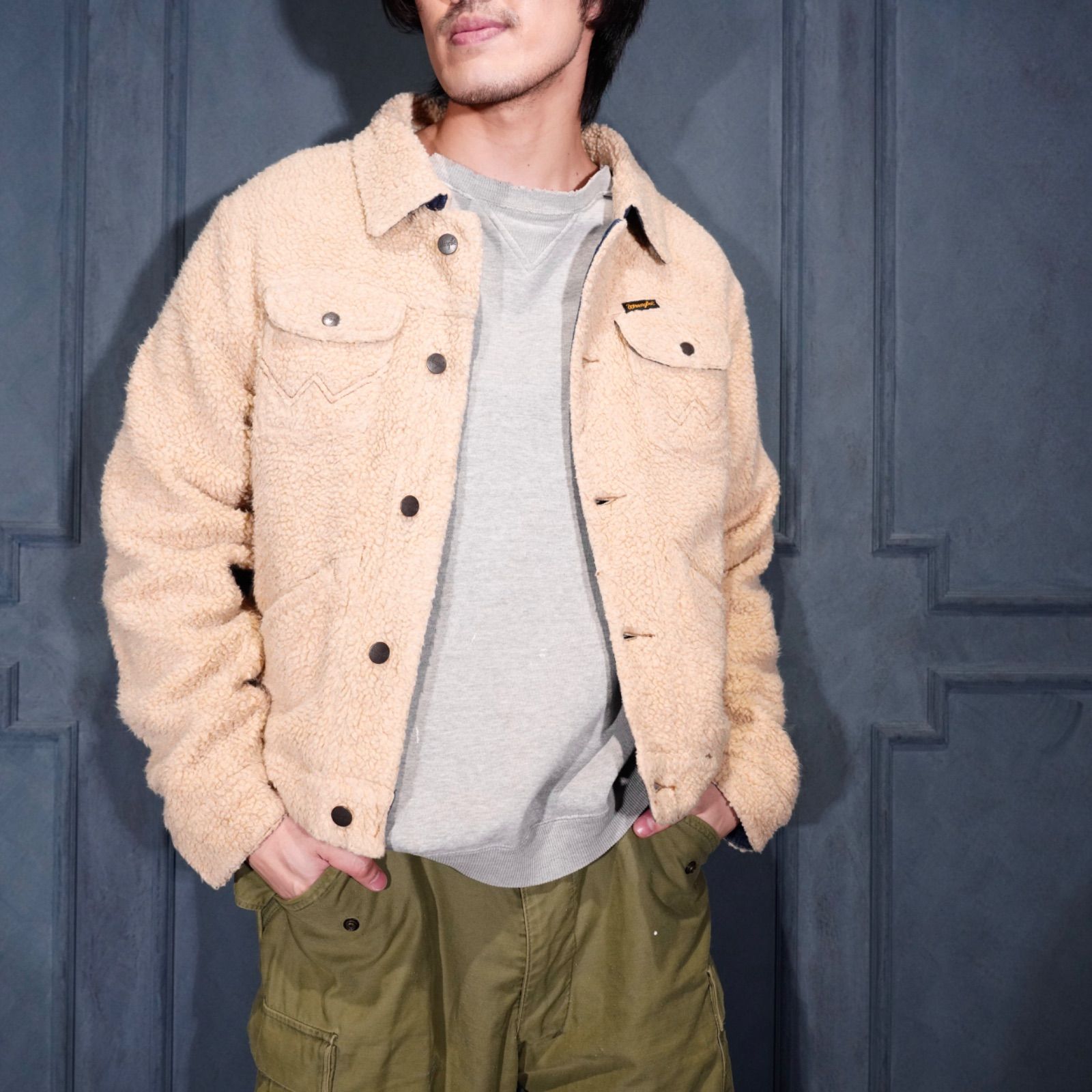 USA VINTAGE Wrangler BOA FLEECE TRACKER JACKET|アメリカ古着ラングラーボアフリースデザイントラッカージャケット