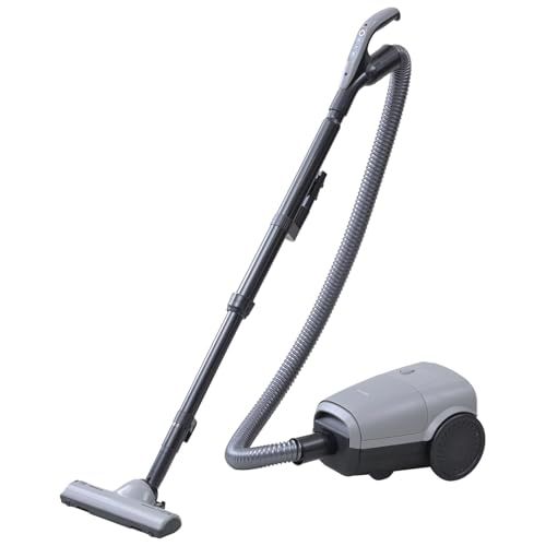 山善 掃除機 紙パック式 クリーナー キャニスター掃除機 コード式 軽量 手元スイッチ エアータービンブラシ すき間ノズル 伸縮パイプ付き グレー ZKDS-T 300 H m