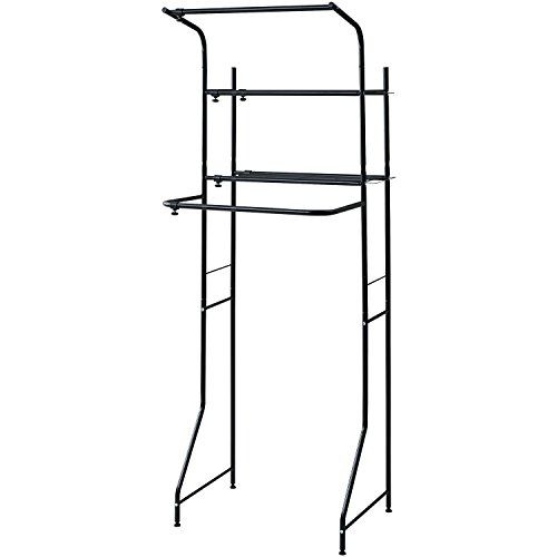 山善 YAMAZEN 伸縮式 ランドリーラック 幅61-93 ブラック SHL-705 BK m