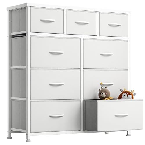Maihail タンス チェスト4段 収納 洋服収納 洋服タンス 箪笥 たんす チェスト おしゃれ リビングチェスト 衣装棚 多機能 衣類収納 大容量4段9杯 幅87.5×奥行29.8×高さ92.2 cm 白い m