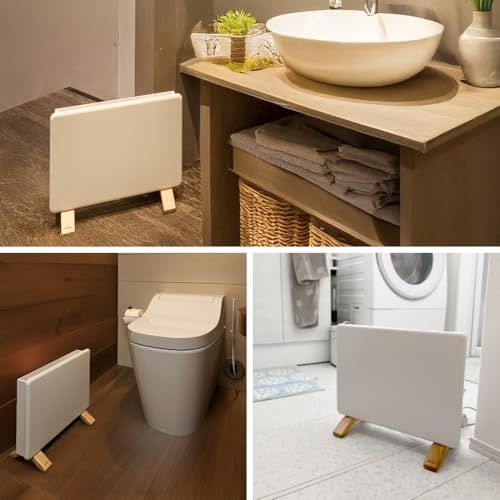 moku. ミニパネルヒーター ここぽかミニ 脱衣所 トイレ 足元 300 W コンベクターヒーター 木目 木製 安全設計 po abbbfa 68