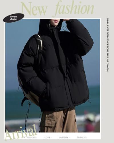 foveitaa コート メンズ 冬服 防寒 中綿 ジャケット 大きいサイズ ゆったり 厚手 防風 シンプル オシャレ おしゃれ 暖かい 無地 通勤 通学 登山 フード付き ジッパー アウトドア アウターpo 5 cd 66513