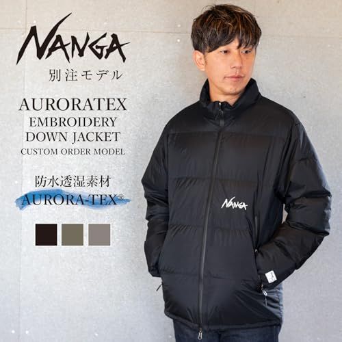 NANGA ナンガ 別注 オーロラテックス エンブロイダリー ダウンジャケット JP アルファベット S Black po 6582 f 5 a 6