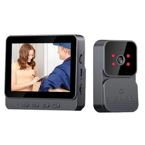 ZAIDER テレビドアホン インターホン カメラ付き ドアホン ワイヤレス 工事不要 双方向通話|自動録画 赤外線LED 暗視撮影 2.4 Ghz無線 WI-FI不要 玄関チャイム USB充電 超広角 防犯カメラ 日本語説明書po dcebfa 48