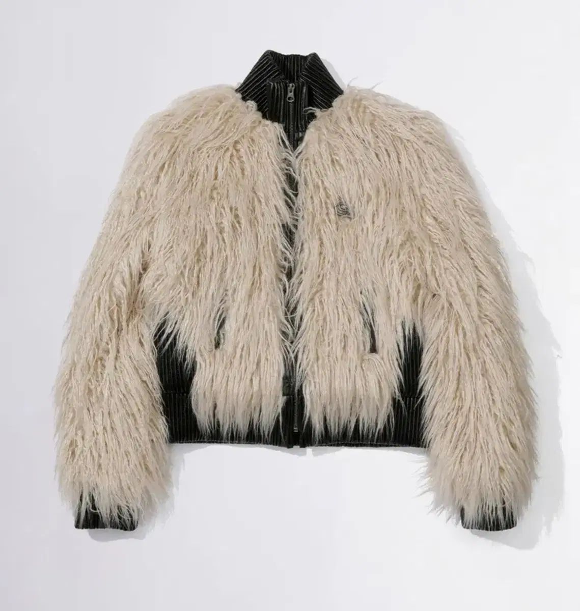 SCULPTOR Faux Mongolian Shearling Jacket Raw - メルカリ