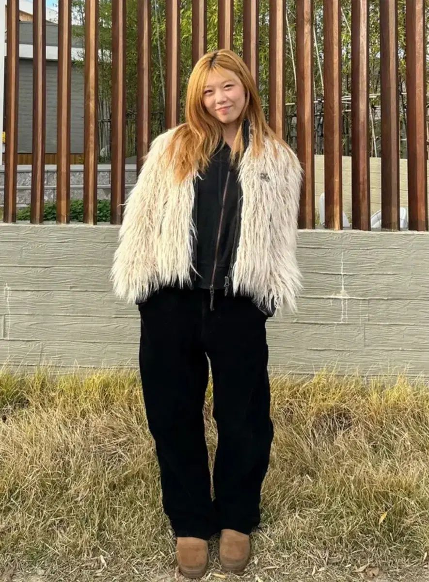 SCULPTOR Faux Mongolian Shearling Jacket Raw - メルカリ