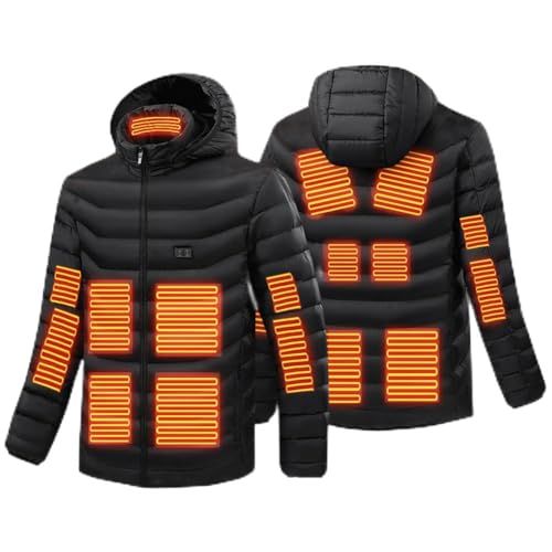 Yeecan 電熱ジャケット 加熱 ダウンジャケット ヒータージャケット電熱ベスト 電熱服 15箇所発熱 3段温度調整 USB加熱 急速発熱超軽量 フード付き 速暖 コート 作業服 ?水洗い可 急速発熱 超軽量 防寒服 防風 屋外作業 男 c 1527866