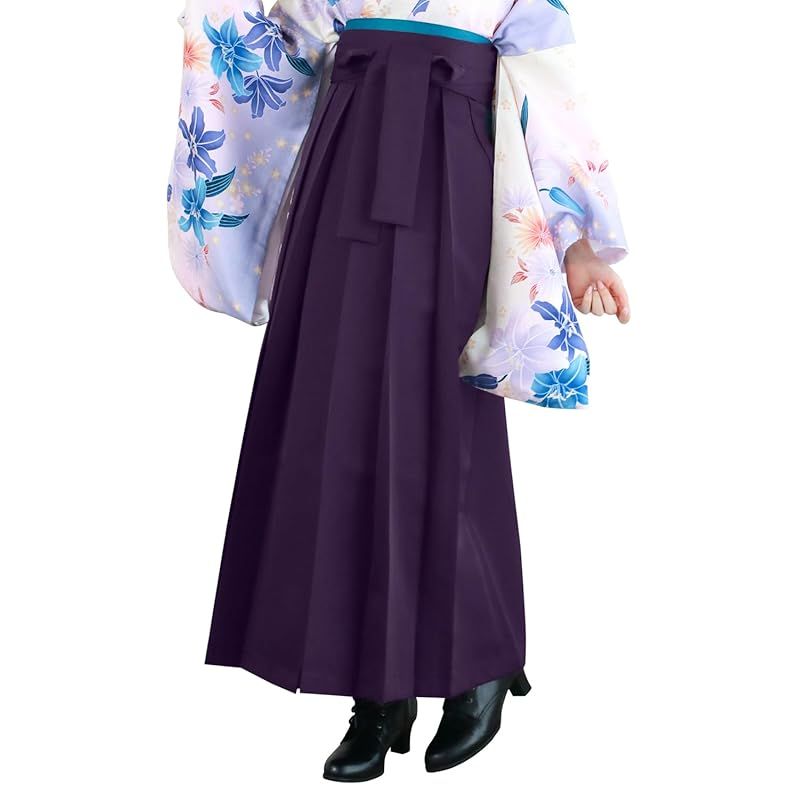 キョウエツ 袴 無地 レディース 濃紫 グレープ S