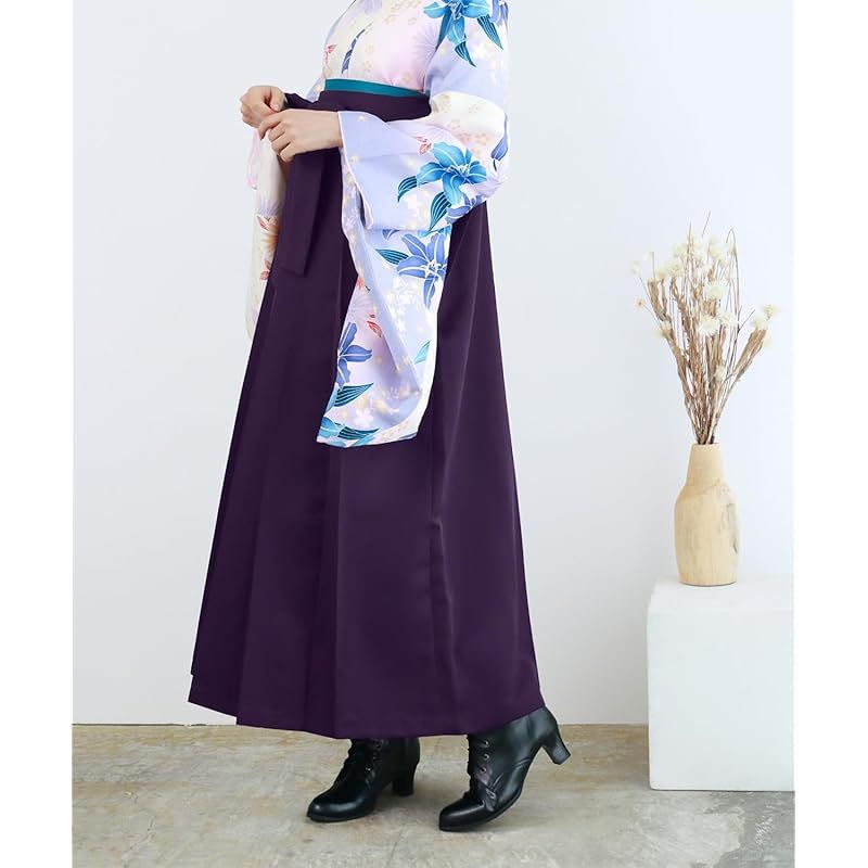 キョウエツ 袴 無地 レディース 濃紫 グレープ S