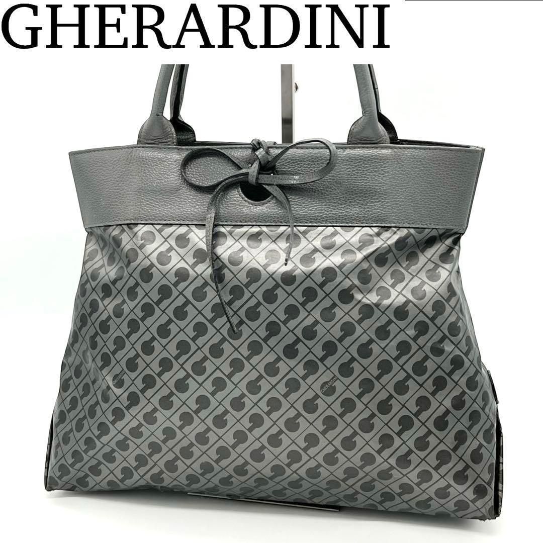 【美品】GHERARDINI ソフティ ロゴグラム ショルダーバッグ グレー GHERARDINI（ゲラルディーニ） GHERARDINI SOFTY ソフティ クロス