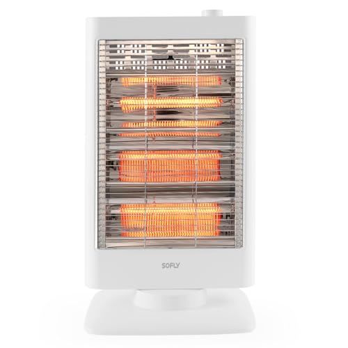 Sofly カーボンヒーター 電気ストーブ 3灯 自動首振り 900 W|600 W|300 W 3段階切替 Carbon Heater m