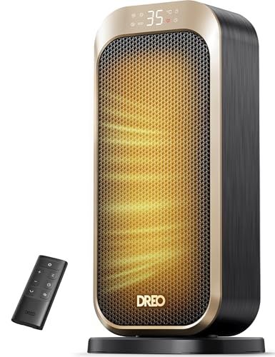 DREO ドレオ セラミック ファンヒーター 40%節電対策 パワフル速暖 コンパクト 暖房器具 1200 W?12.5畳|1000 W|800 W 温度調節5?35℃ ECO省エネ 電気代 8つ安全機能 LED 70°首振り 12 Hタイマー 脱衣所 m