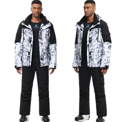 HOTIAN スノーボードウェア 上下セット メンズ スキーウェア スノボウェア 耐水圧10000 mm 全 M?3 XL 撥水加工 防寒 ジャケット パンツ 2点セットpo bf 345642