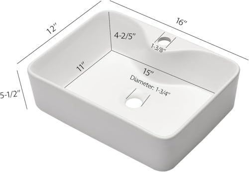 排水セット付き 洗面ボウル 洗面台 おしゃれ 陶器 豪華 手洗器 セット 手洗い器シンプル 置き型 長角型 洗面器 深型 40*30*13 cm po 282828 c 9