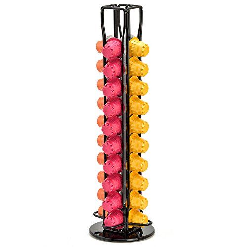 Caps Racks ネスレ ネスプレッソ nespresso カプセルホルダー 収納 ラック タワー 回転式 40カプセル用 ブラック 黒