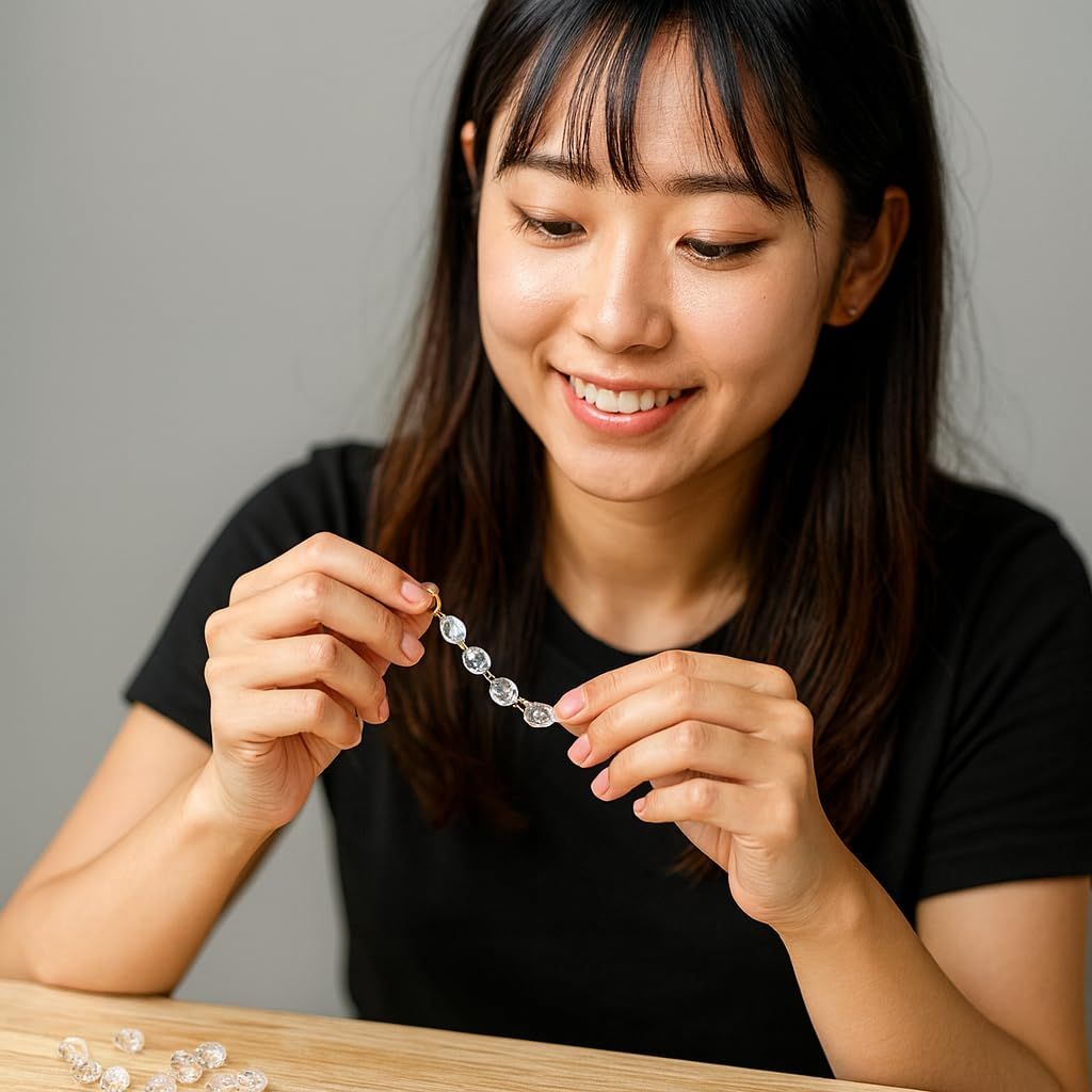 エスネット クリスタル 八角 ビーズ クリア 14 mm 二つ穴 アクセサリー のれん 手芸 ガラス 透明 シャンデリア バス 装飾 大量