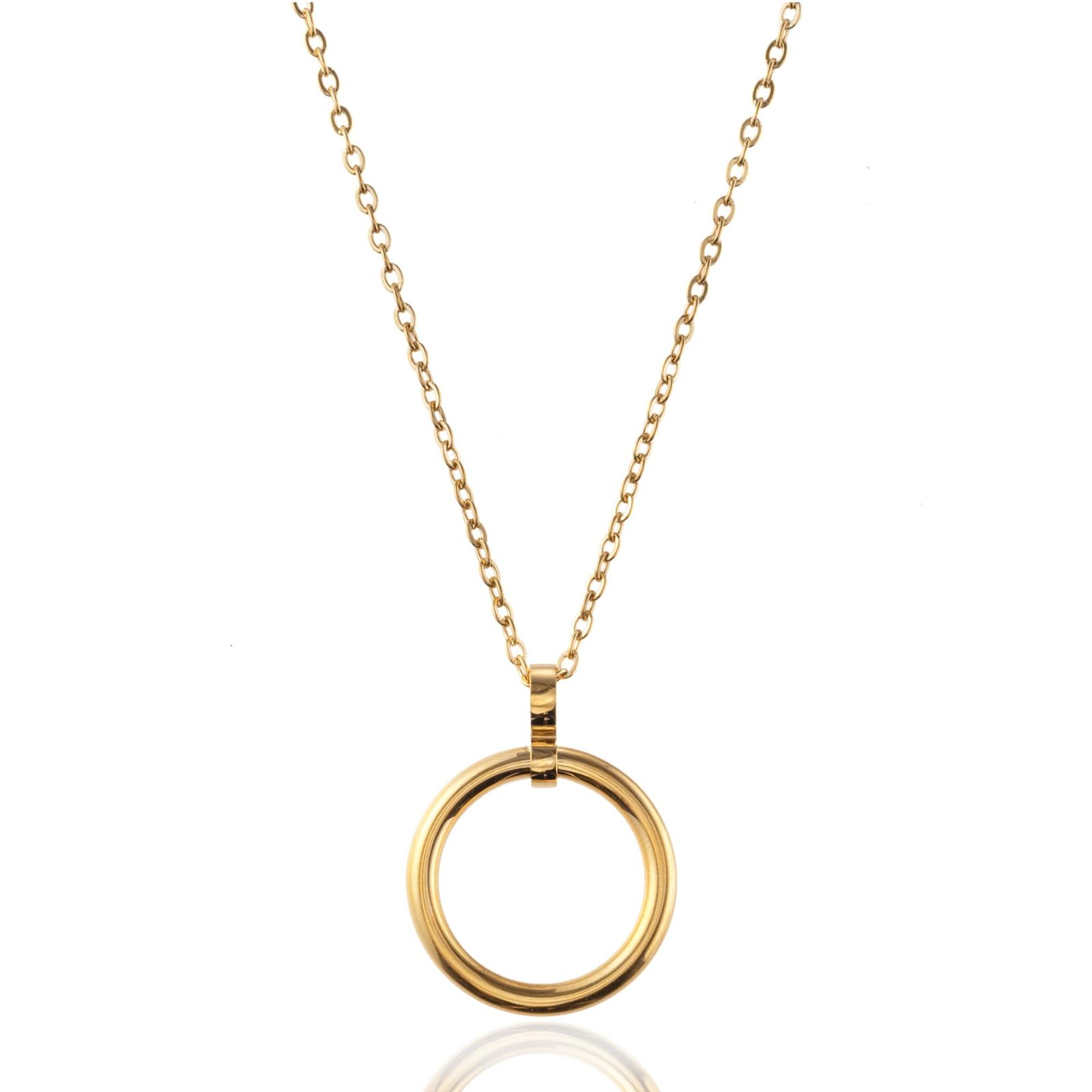 Puente リングネックレス サングラスホルダー メガネホルダー メンズ レディース リング サングラス メガネ ステンレス シルバー ゴールド 45 cm 50