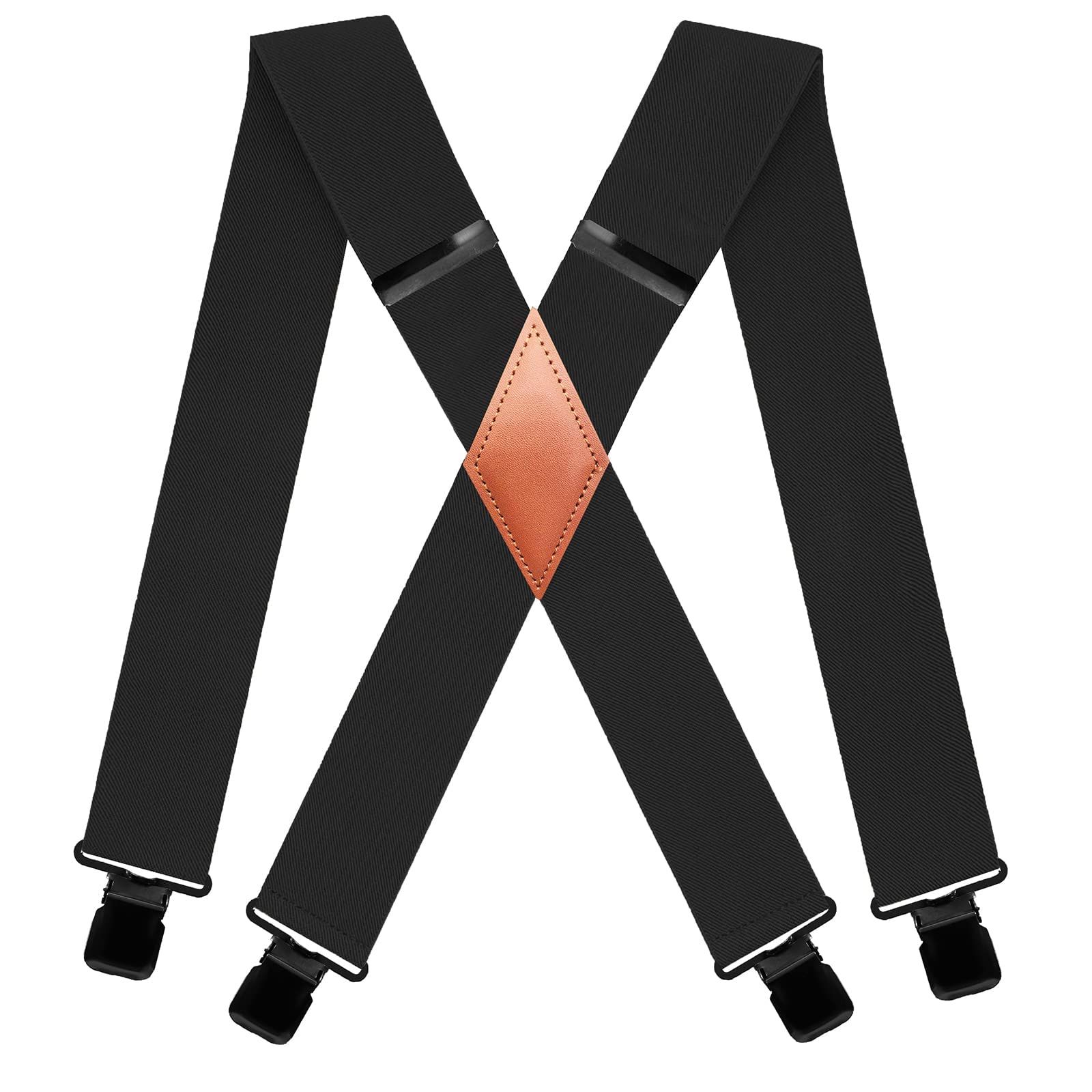 QCWQMYL 5.0 CM サスペンダー メンズ 大きいサイズ 幅広 作業用 クリップ 錆びない おしゃれ 伸縮性 フォーマル ベルト デニム スポーツ