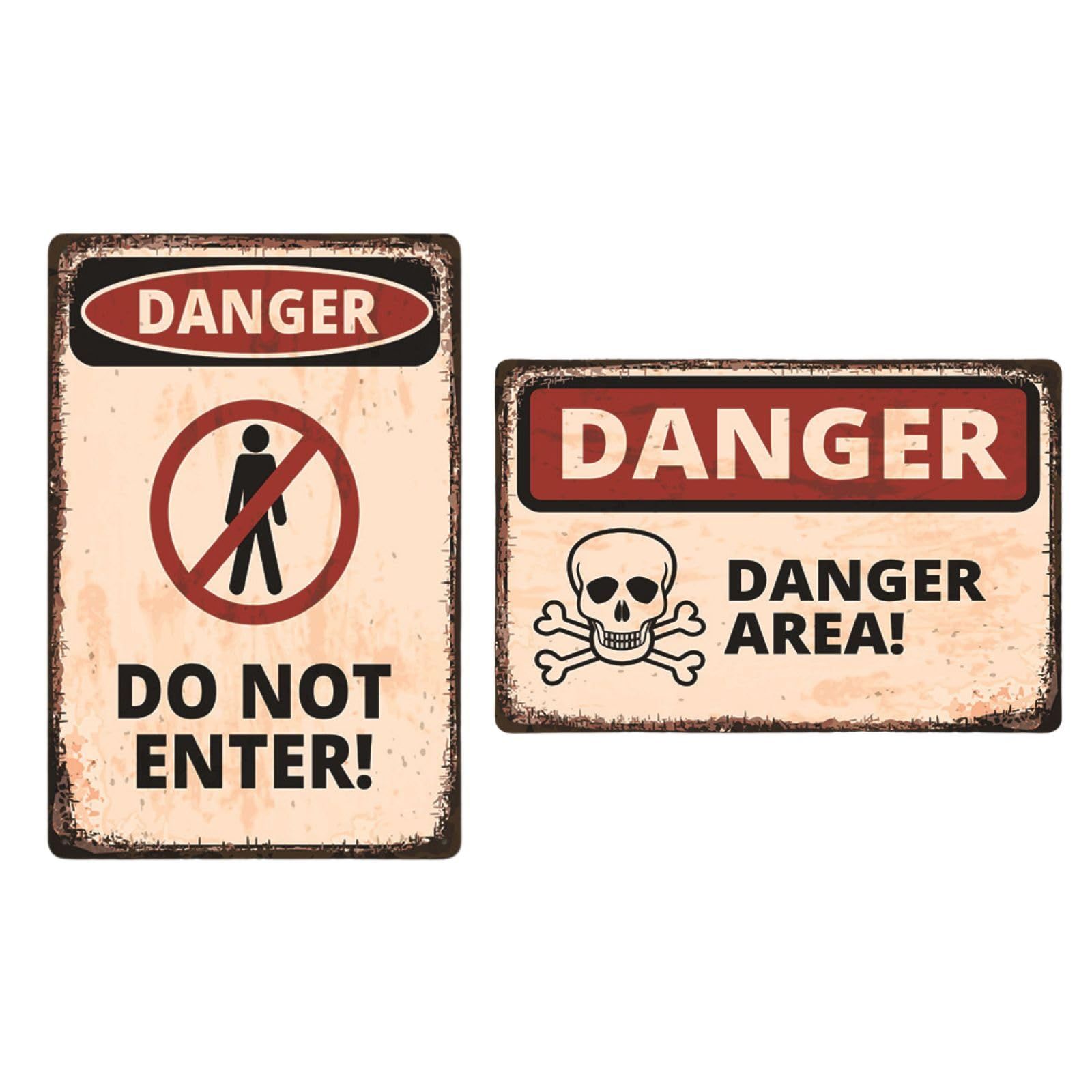 ブリキ看板 立ち入り禁止 セット 20 cm 30 穴あき セキュリティ D.A.A