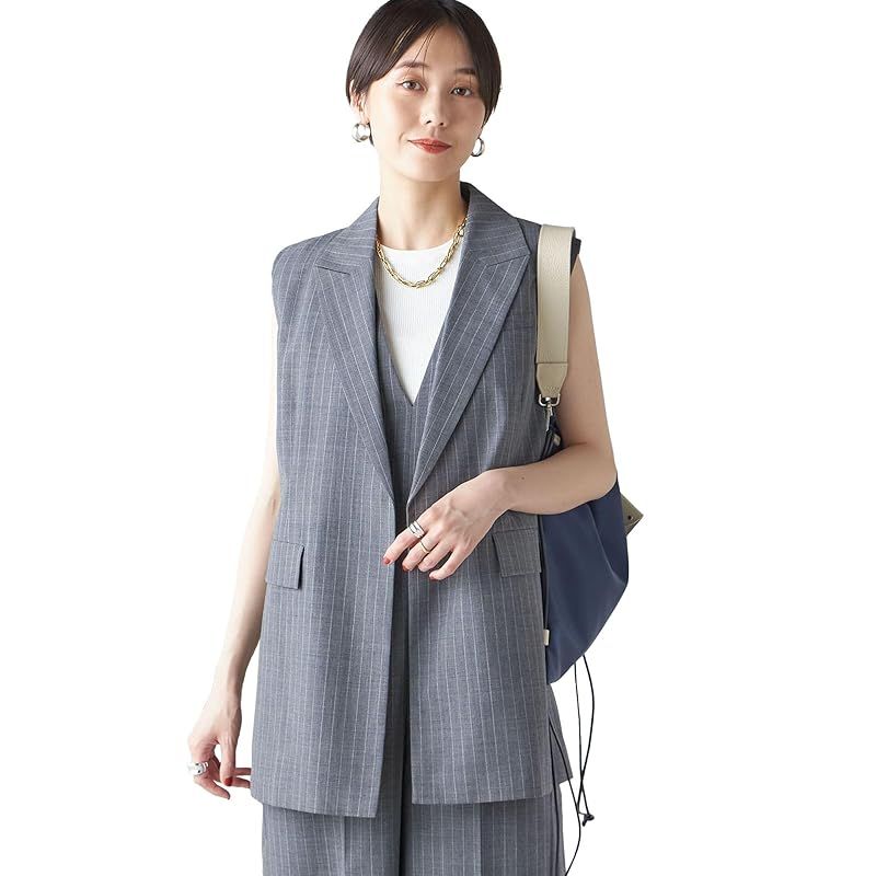 シップス レディース SHIPS for women WB WL混ボックステーラードジレ Mid Gray 3 36