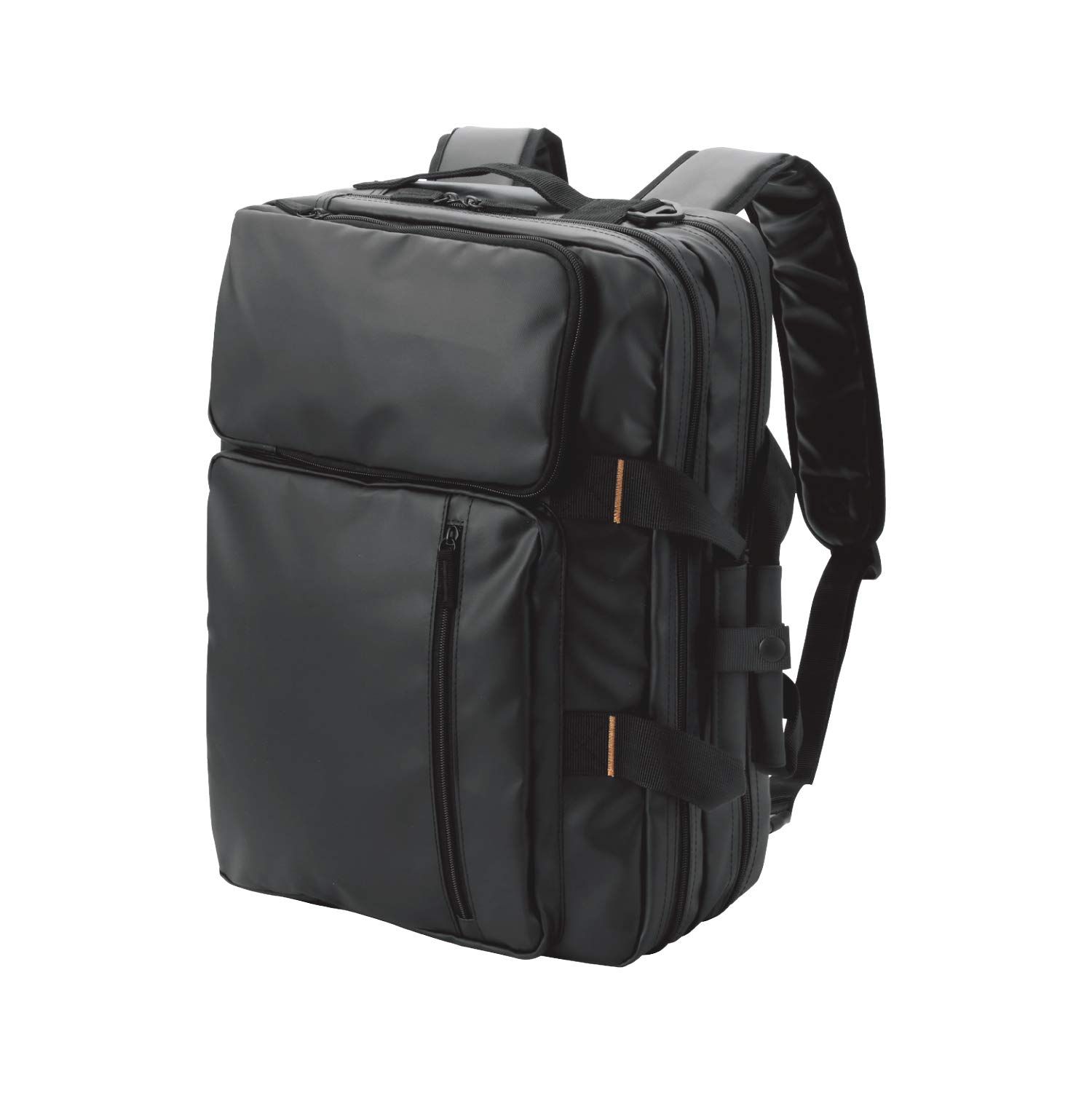 エレコム ビジネスバッグ 3 WAY リュック 手提げ ショルダー 二気室 15.6 inchPC対応 撥水 キャリーホルダー付 ブラック BM-F 04 XBK