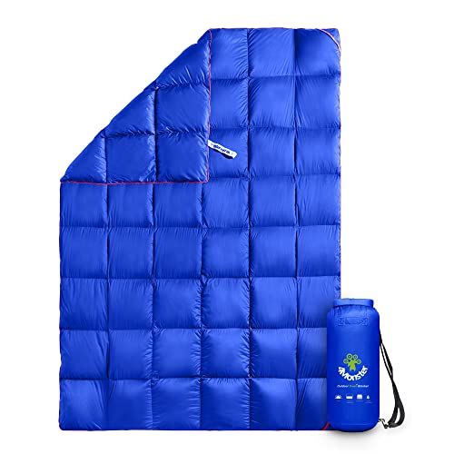 4 Monster ダウン ブランケット マルチブランケット 防寒 アウトドア キャンプ 旅行 軽量 防水 防風 コンパクト ひざ掛け 肩掛け 掛け布団 暖かい 柔らかい 収納袋付き 春秋冬使用でき Grid Blue Mpo d 0 bbfb 10