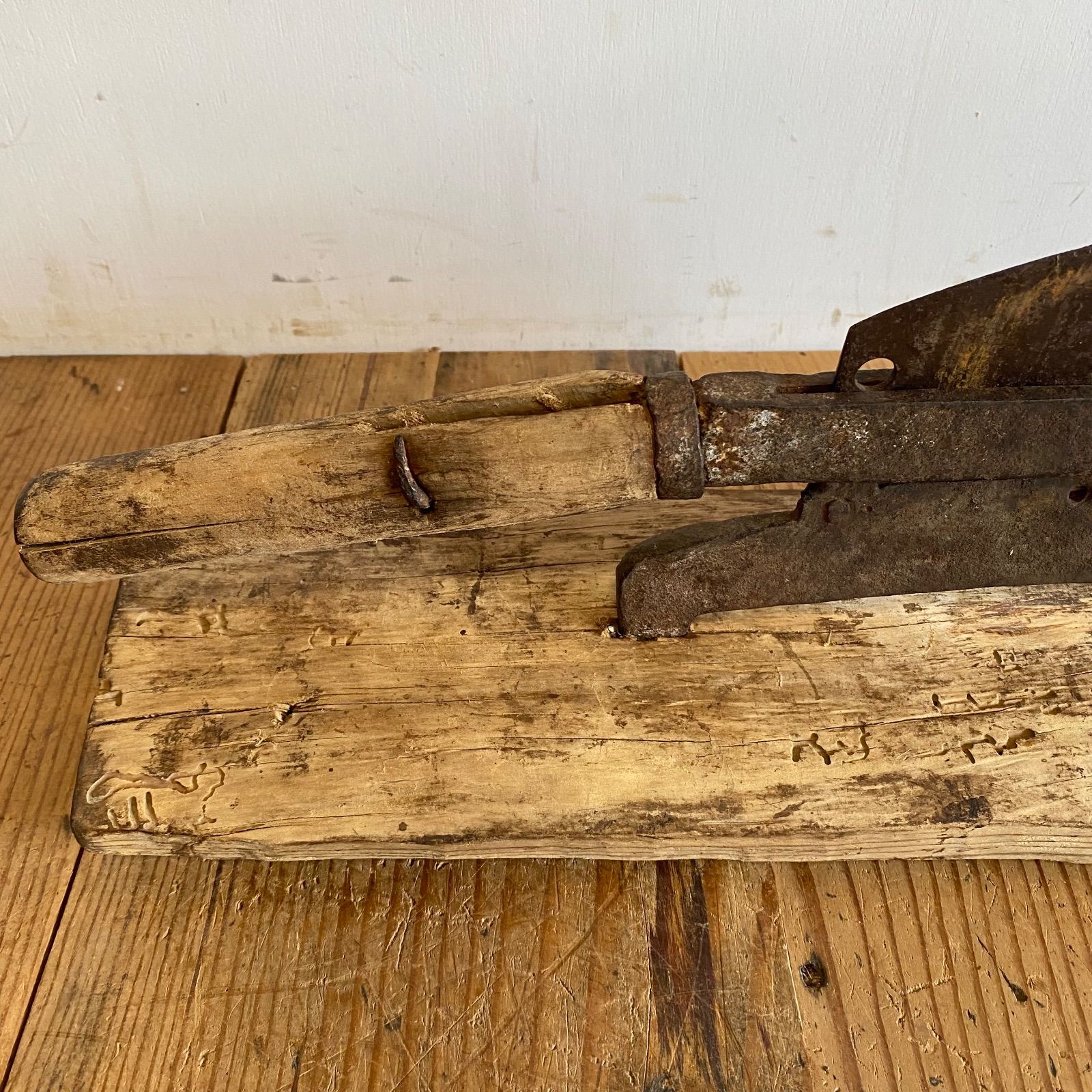 アンティーク 藁 裁断機 藁切り 押切 カッター 古農具 古民具 古道具