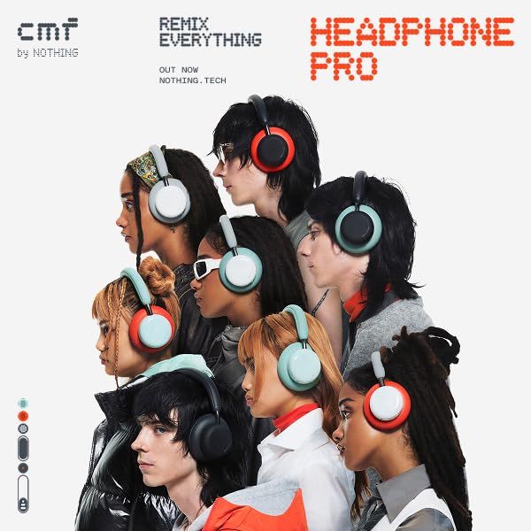  CMF by Nothing Headphone Pro オーバーイヤー ヘッドホン Bluetooth 5 3対応 最大100時間再生 ハイブリッドアクティブ ノイズキャンセリング LDAC＆Hi Res認証 40 mmドライバー 空間オーディオ マイク付 m ワイヤレスヘッドホン ヘッドホン