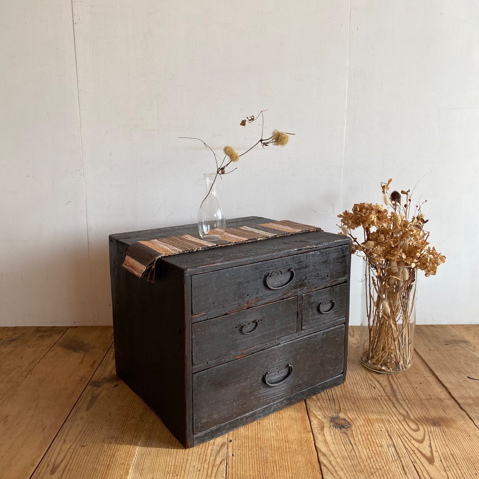 小箪笥　引き出し　古家具　古民具 会津総桐箪笥かねはち 桐箪笥 7杯 和 旅館 古民家 ジャパンディ レトロ